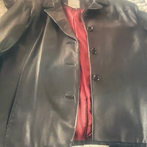 Vintage EUC Rare Anne Klein Black Leather Jacket Classic Red Interior
Design - Picture 1 of 1